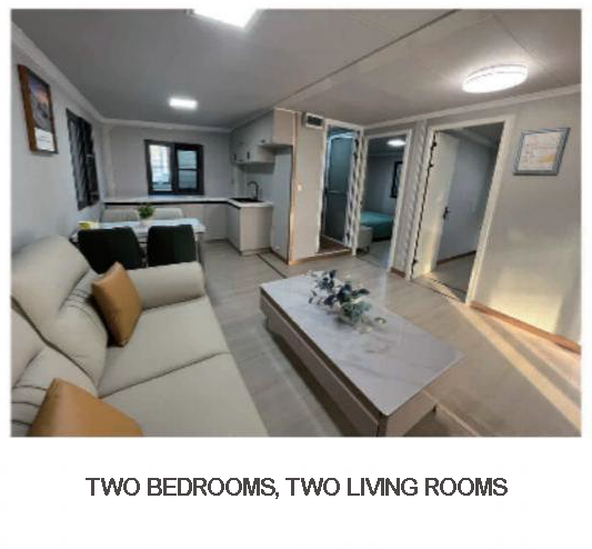 20ft One bedroom, 1 kitchen, 1 living room and 1 bathroom